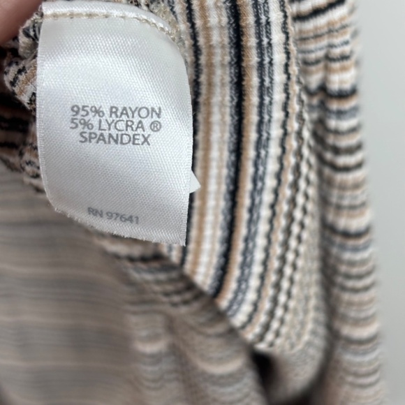 J Jill Striped Tunic XL Ribbed Sleeveless Boho Lagenlook Stretch Minimalist 90s - Picture 9 of 13